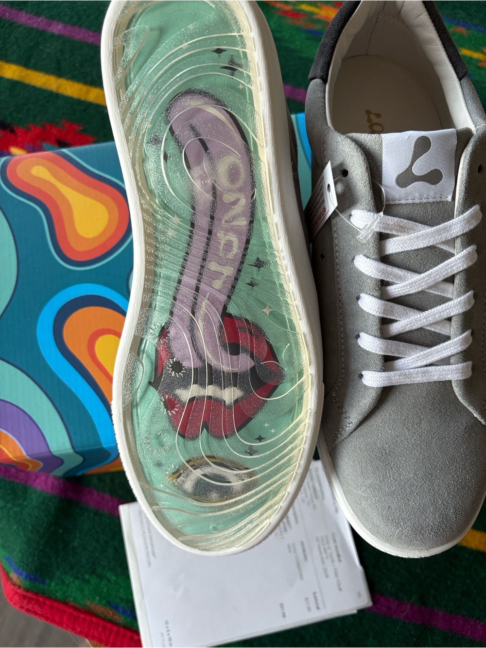 Lazo Women's Gray Suede Lace-Up Sneakers - Picture 2 of 3